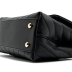 CHANEL SMALL COCO HANDLE CHEVRON CAVIAR BLACK LGHW
