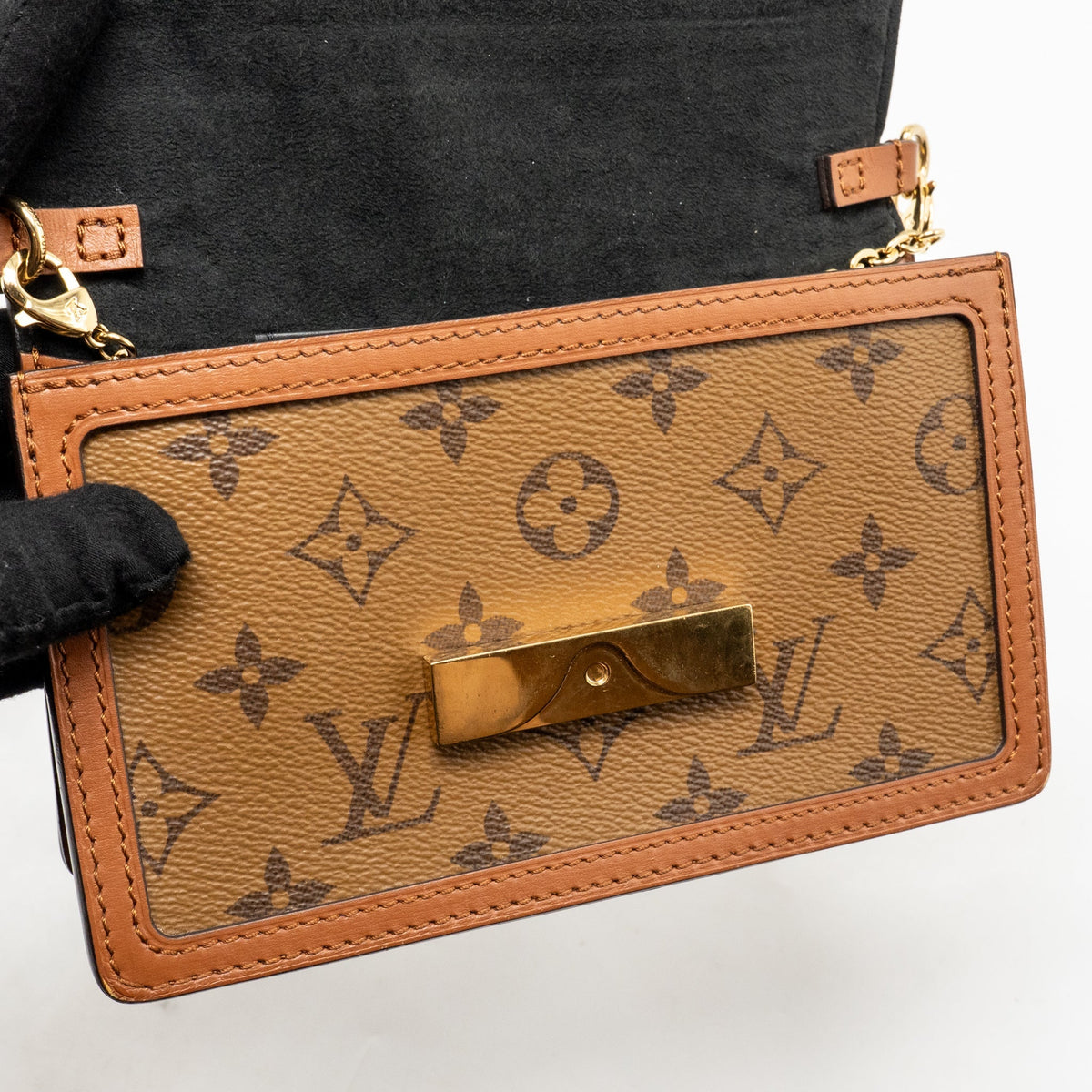 Louis Vuitton Dauphine Chain Wallet Monogram Canvas GHW