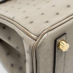 HERMES BIRKIN 25 OSTRICH GRIS TOURTERELLE GHW