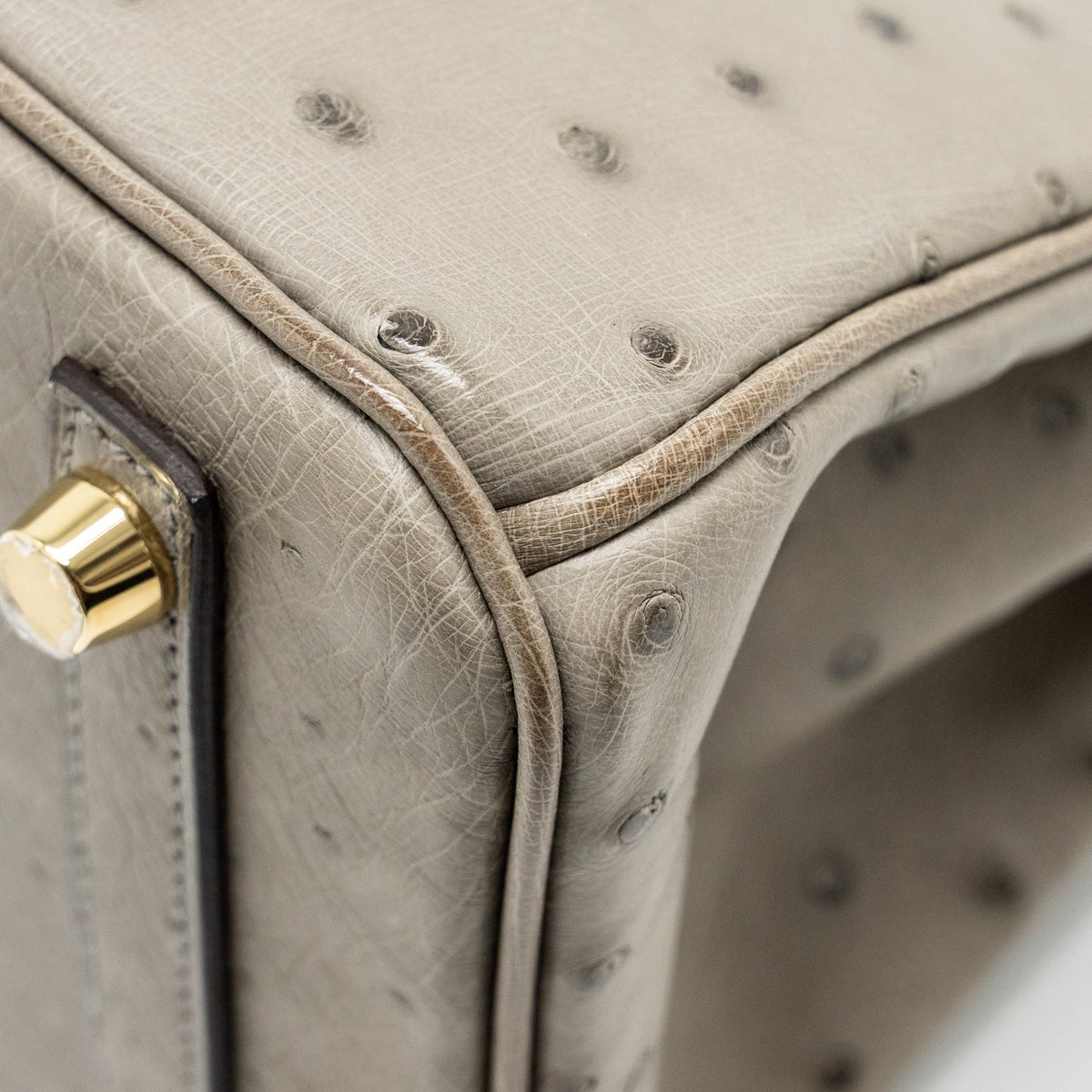 Hermes Birkin 25 Ostrich Gris Tourterelle GHW