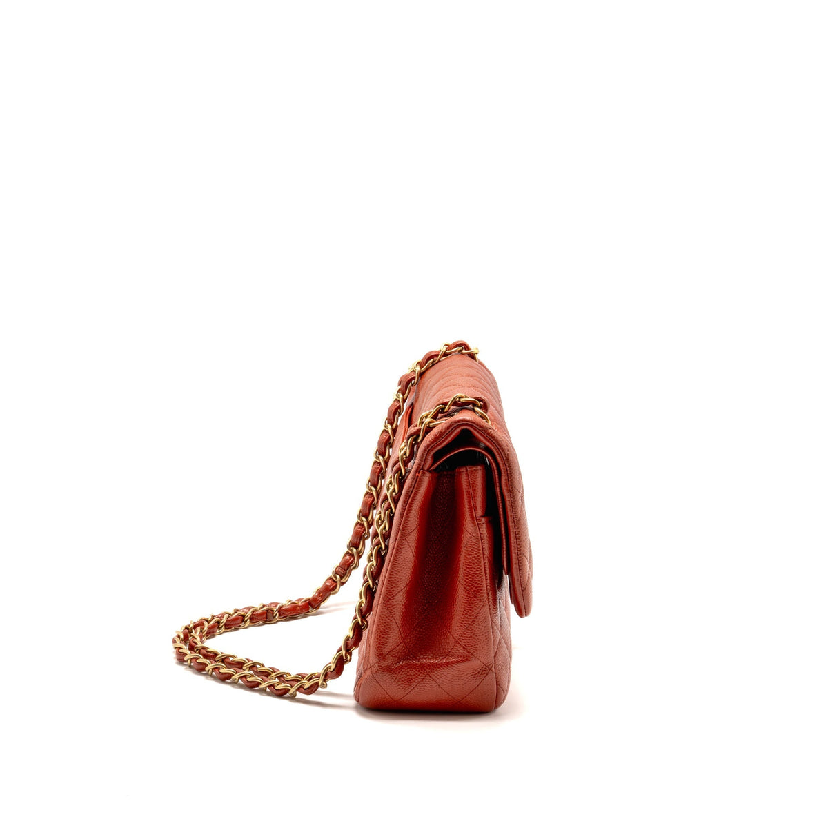 CHANEL JUMBO CLASSIC DOUBLE FLAP BAG CAVIAR RED GHW