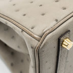 HERMES BIRKIN 25 OSTRICH GRIS TOURTERELLE GHW