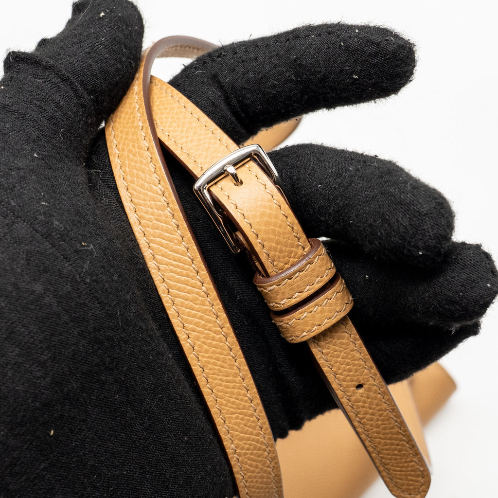 Hermes Pochette Hermesnap to Go Epsom Biscuit SHW