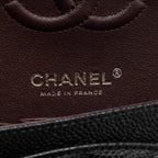 CHANEL SMALL CLASSIC DOUBLE FLAP BAG CAVIAR BLACK SHW (MICROCHIP)