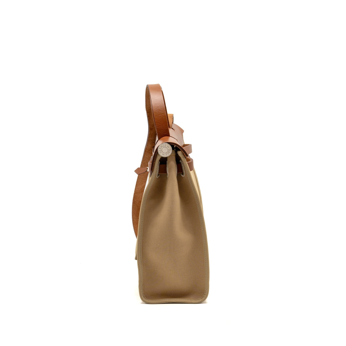 Hermes herbag 31 zip bag canvas/hunter leather trench SHW