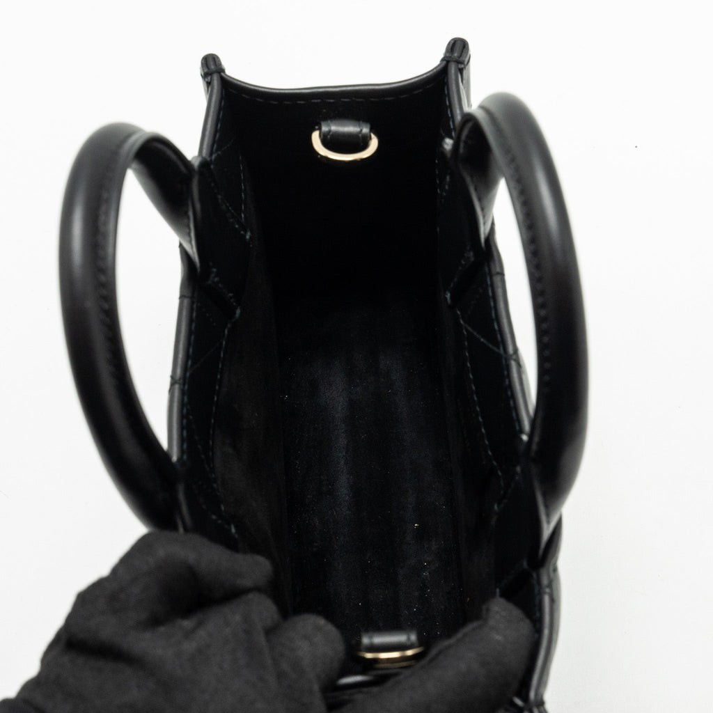 DIOR DIORAMOUR MINI DIOR BOOK TOTE MACROCANNAGE CALFKSIN BLACK LGHW