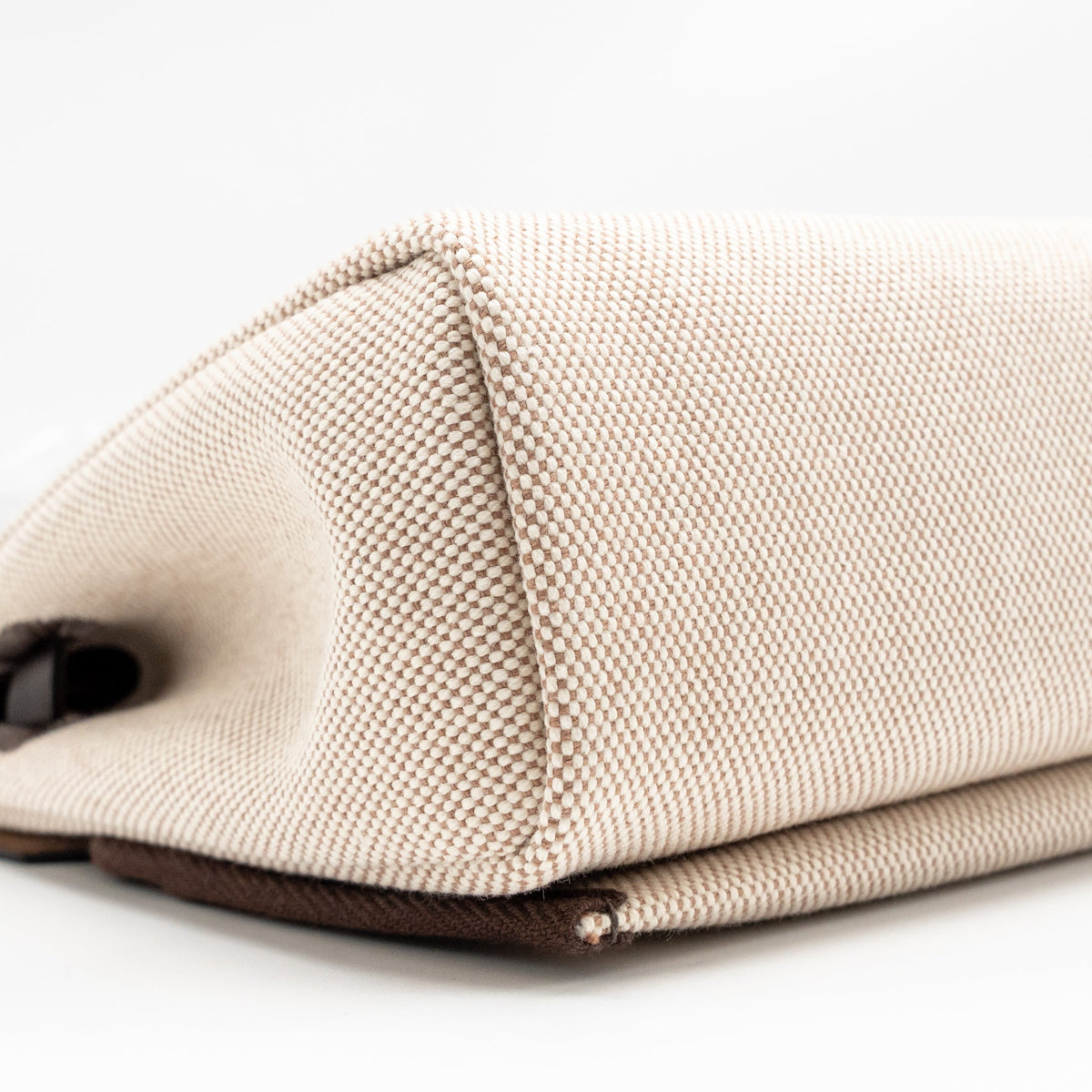 Hermes Herbag Mini Canvas / Hunter Leather Ecru-Beige / Ebene GHW