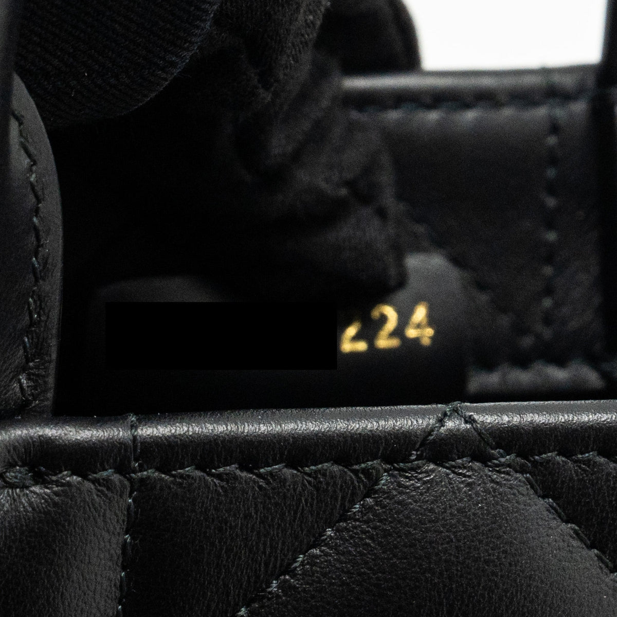 DIOR DIORAMOUR MINI DIOR BOOK TOTE MACROCANNAGE CALFKSIN BLACK LGHW