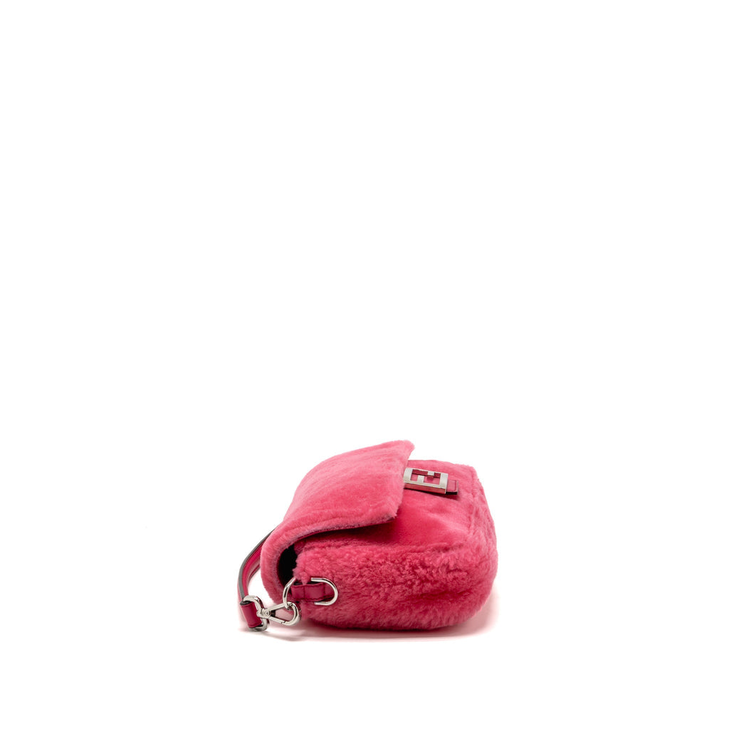 Fendi baguette bag shearling Nappa lambskin Pink SHW