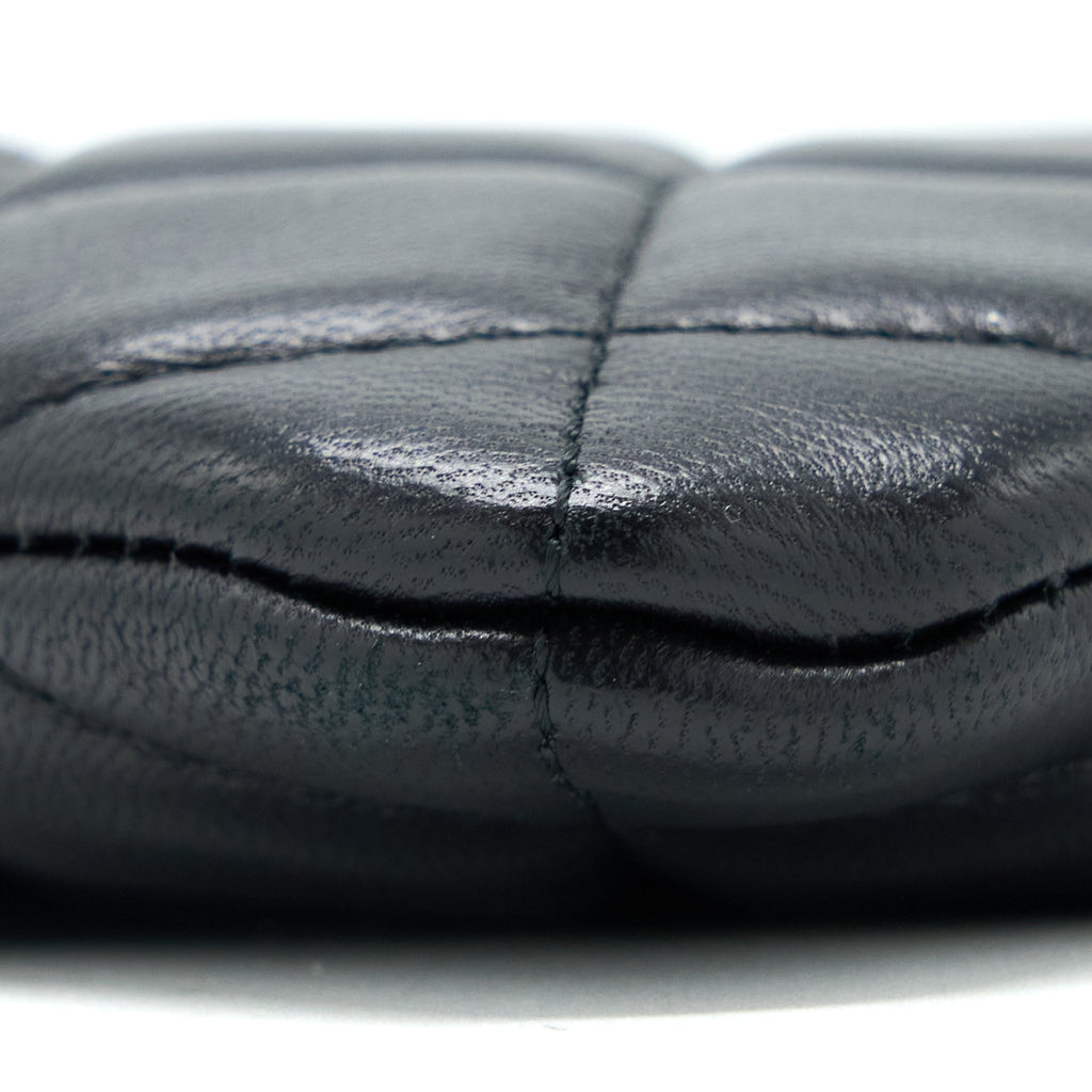 CHANEL O CASE POUCH LAMBSKIN BLACK LGHW