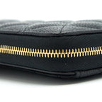 CHANEL ZIPPY LONG WALLET CAVIAR BLACK GHW
