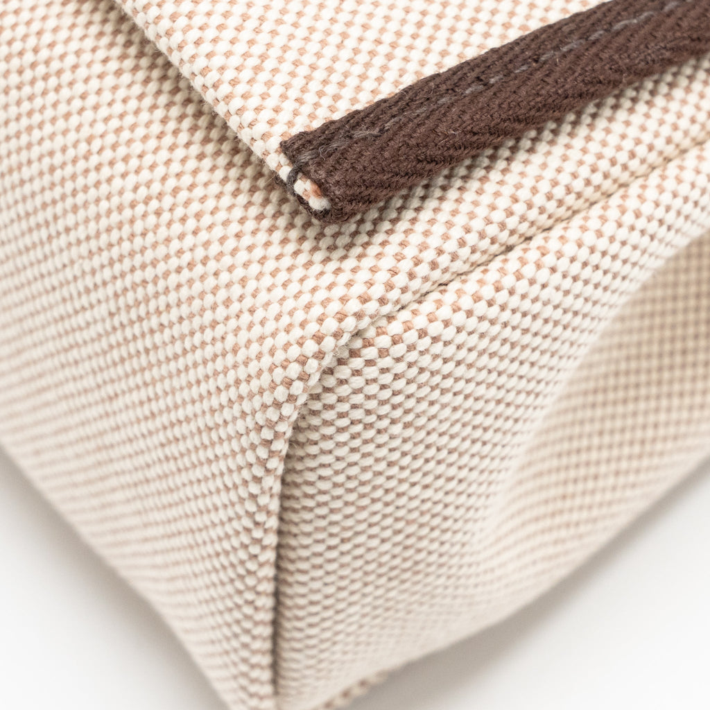 Hermes Herbag Mini Canvas / Hunter Leather Ecru-Beige / Ebene GHW