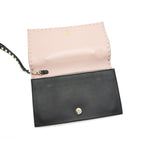 VALENTINO GARAVANI ROCKSTUD LEATHER CLUTCH BAG BLACK