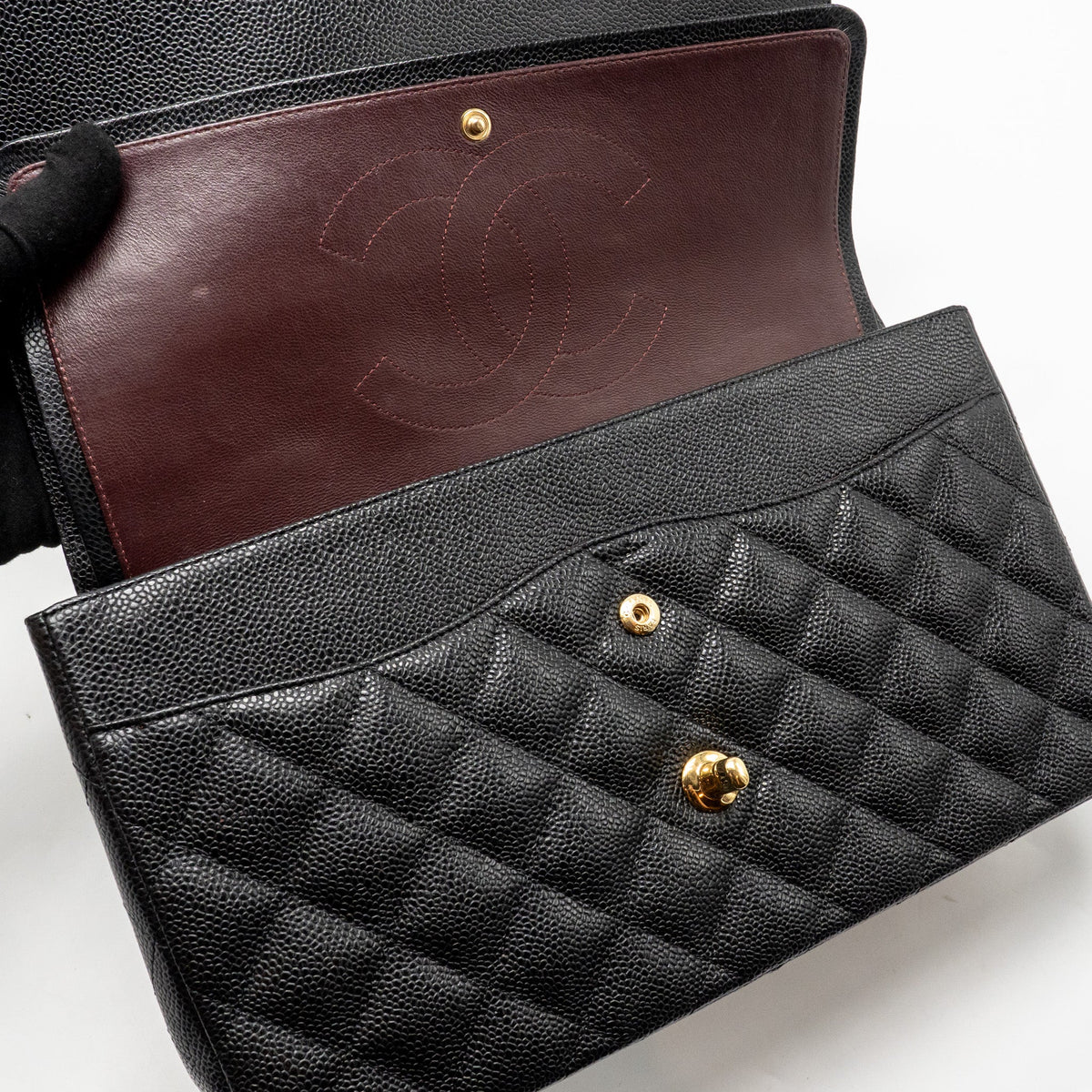 CHANEL JUMBO CLASSIC DOUBLE FLAP BAG CAVIAR BLACK GHW