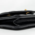CHANEL LETTER LOGO TOP HANDLE WALLET ON CHAIN LAMBSKIN BLACK GHW (MICROCHIP)