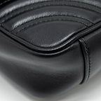 GUCCI MINI GG MARMONT SHOULDER BAG CALFSKIN BLACK GHW