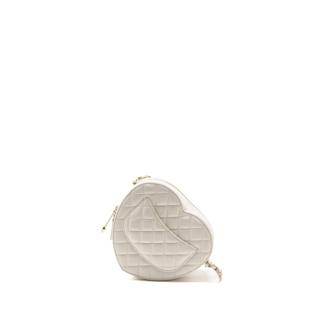 Chanel heart bag lambskin white LGHW (microchip)