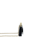 CHANEL LETTER TOP HANDLE WALLET ON CHAIN CAVIAR BLACK GHW