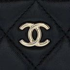 CHANEL O CASE POUCH LAMBSKIN BLACK LGHW