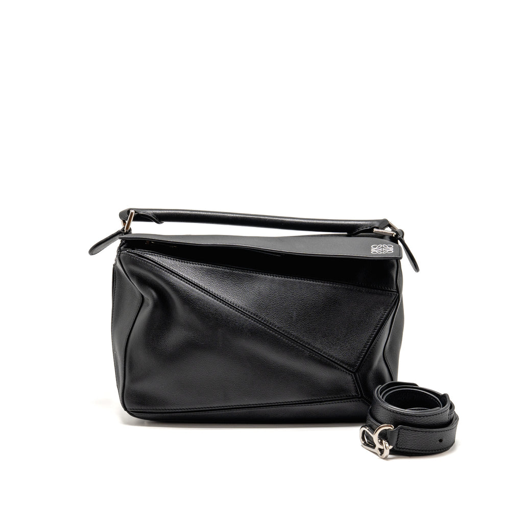 Loewe Medium Puzzle Bag Calfskin Black SHW