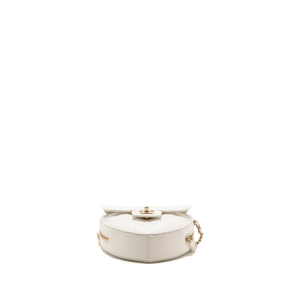 Chanel heart bag lambskin white LGHW (microchip)