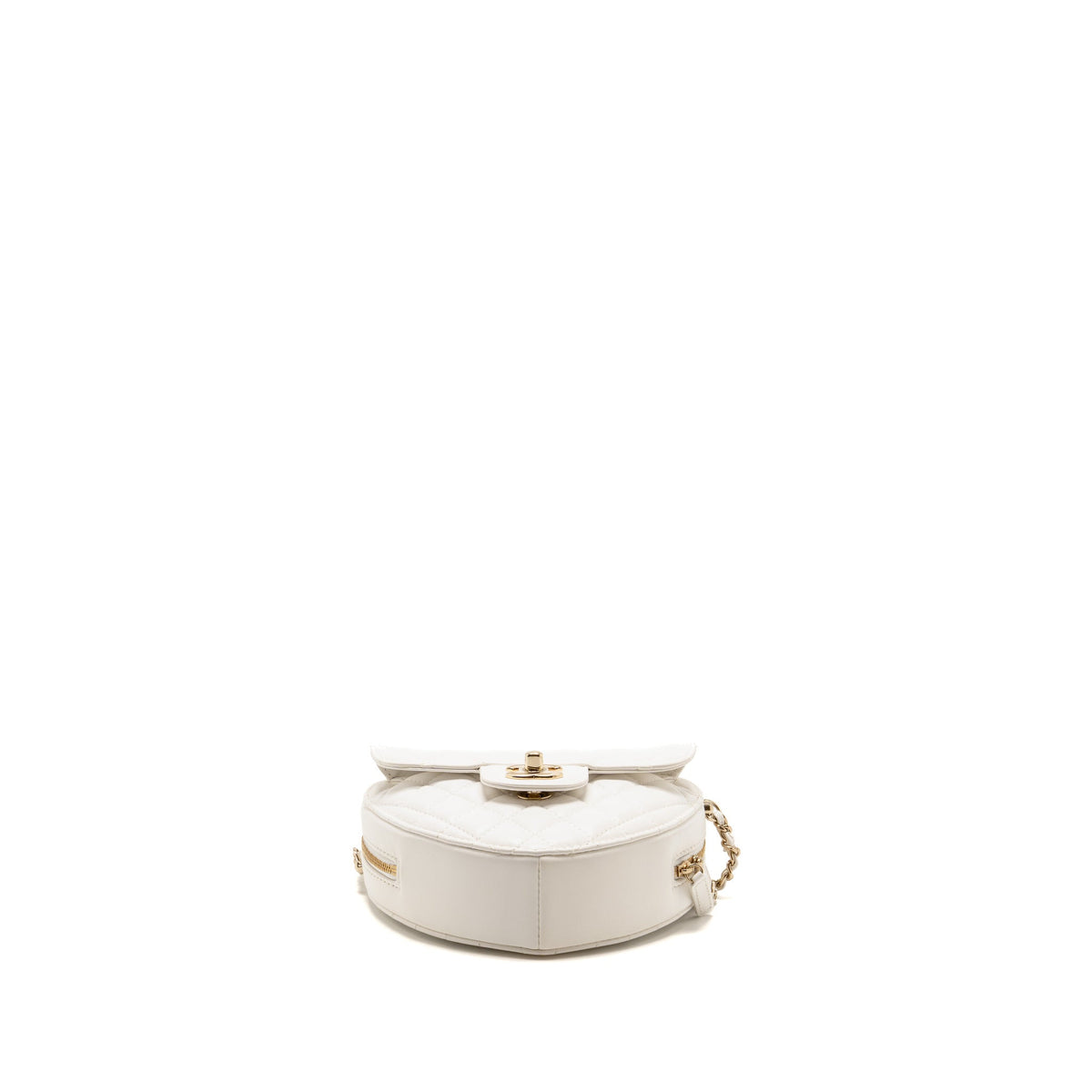 Chanel heart bag lambskin white LGHW (microchip)