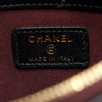CHANEL O CASE POUCH LAMBSKIN BLACK LGHW