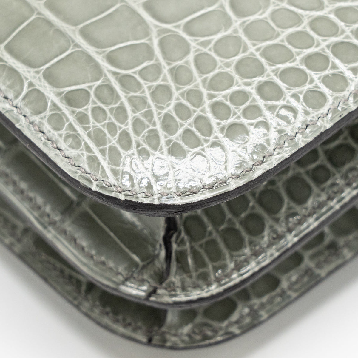 Hermes Constance Mini Alligator Mississippiensis 0V Gris Ciment GHW