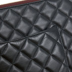 CHANEL O CASE POUCH LAMBSKIN BLACK LGHW