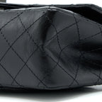 CHANEL SMALL 2.55 REISSUE FLAP BAG AGED CALFSKIN SO BLACK WITH BLACK HARDWARE (MICROCHIP)