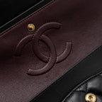 CHANEL MEDIUM CLASSIC FLAP BAG LAMBSKIN BLACK GHW