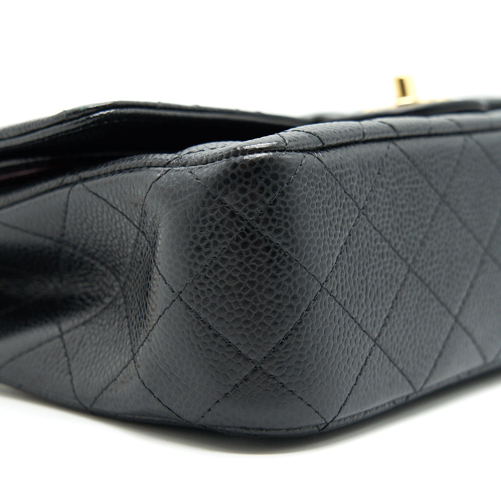 CHANEL MEDIUM CLASSIC DOUBLE FLAP BAG CAVIAR BLACK GHW SERIAL 25