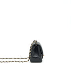 CHANEL MINI SQUARE FLAP BAG LAMBSKIN BLACK LGHW