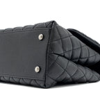 CHANEL MEDIUM COCO HANDLE CAVIAR / LIZARD HANDLE BLACK RUTHENIUM HARDWARE