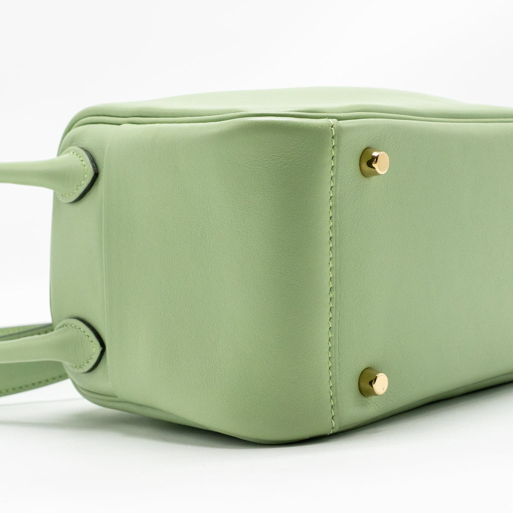 Hermes Mini Lindy Swift Vert Criquet GHW