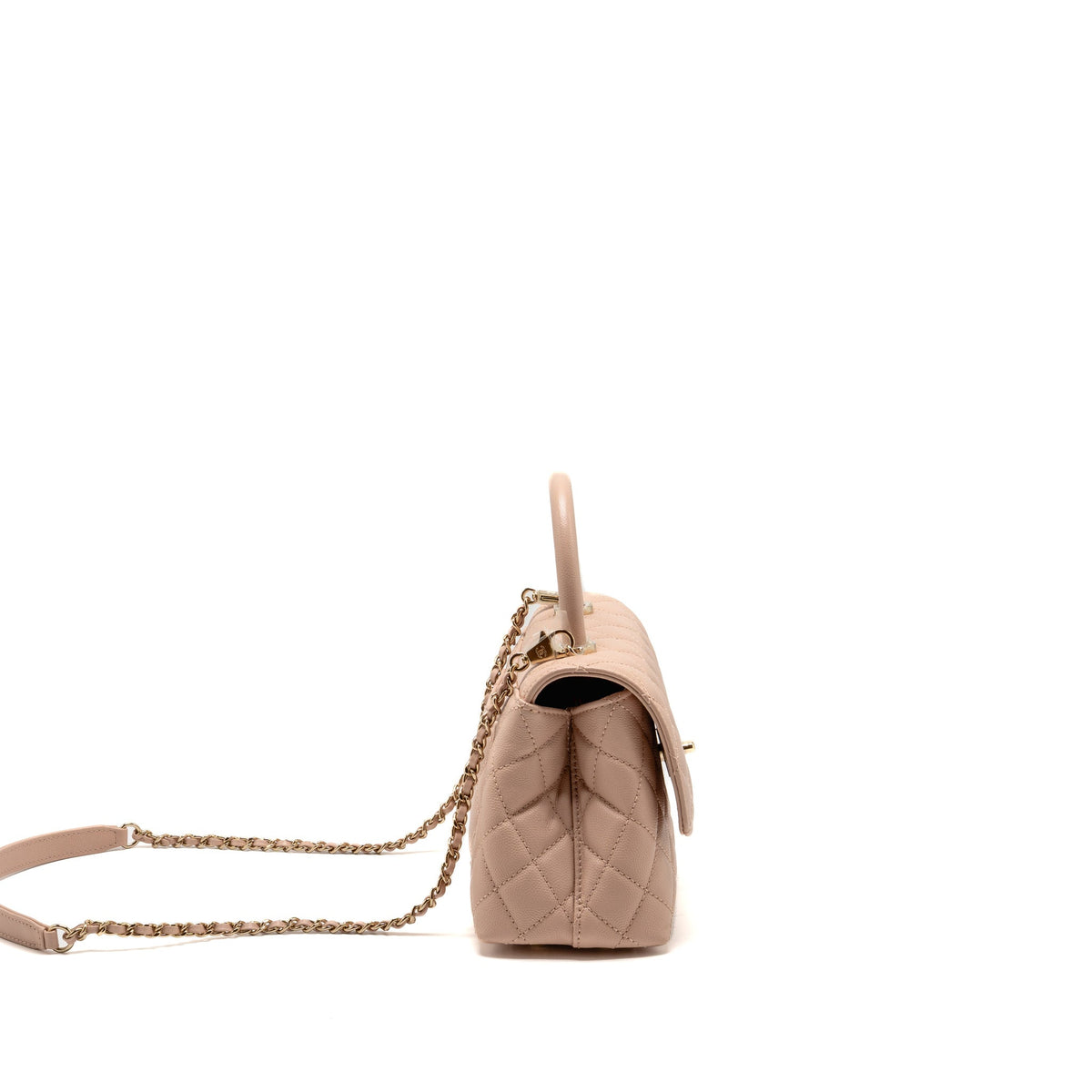 Chanel Small Coco Handle Flap Bag Caviar Pink LGHW (Microchip)