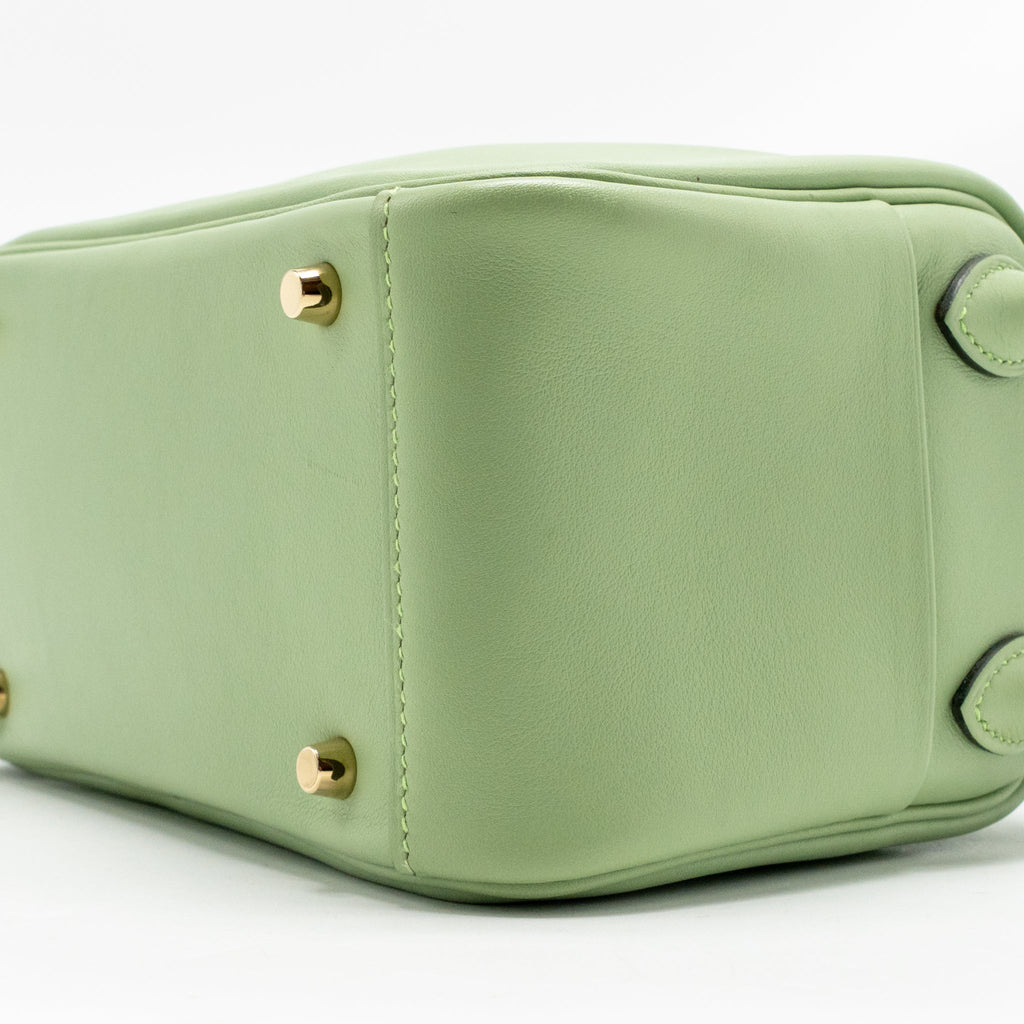 Hermes Mini Lindy Swift Vert Criquet GHW