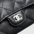 CHANEL CLASSIC FLAP CARD HOLDER CAVIAR BLACK SHW (MICROCHIP)