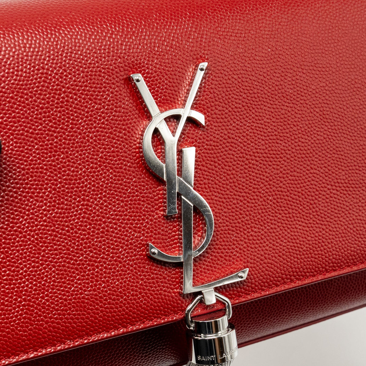 Saint Laurent/YSL Small Tassel Kate Bag Calfskin Red SHW