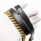 GUCCI MINI GG MARMONT FLAP BAG CALFSKIN BLACK GHW