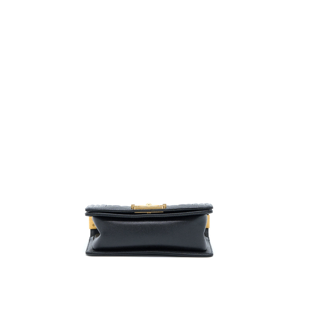 CHANEL SMALL BOY BAG CAVIAR BLACK GHW