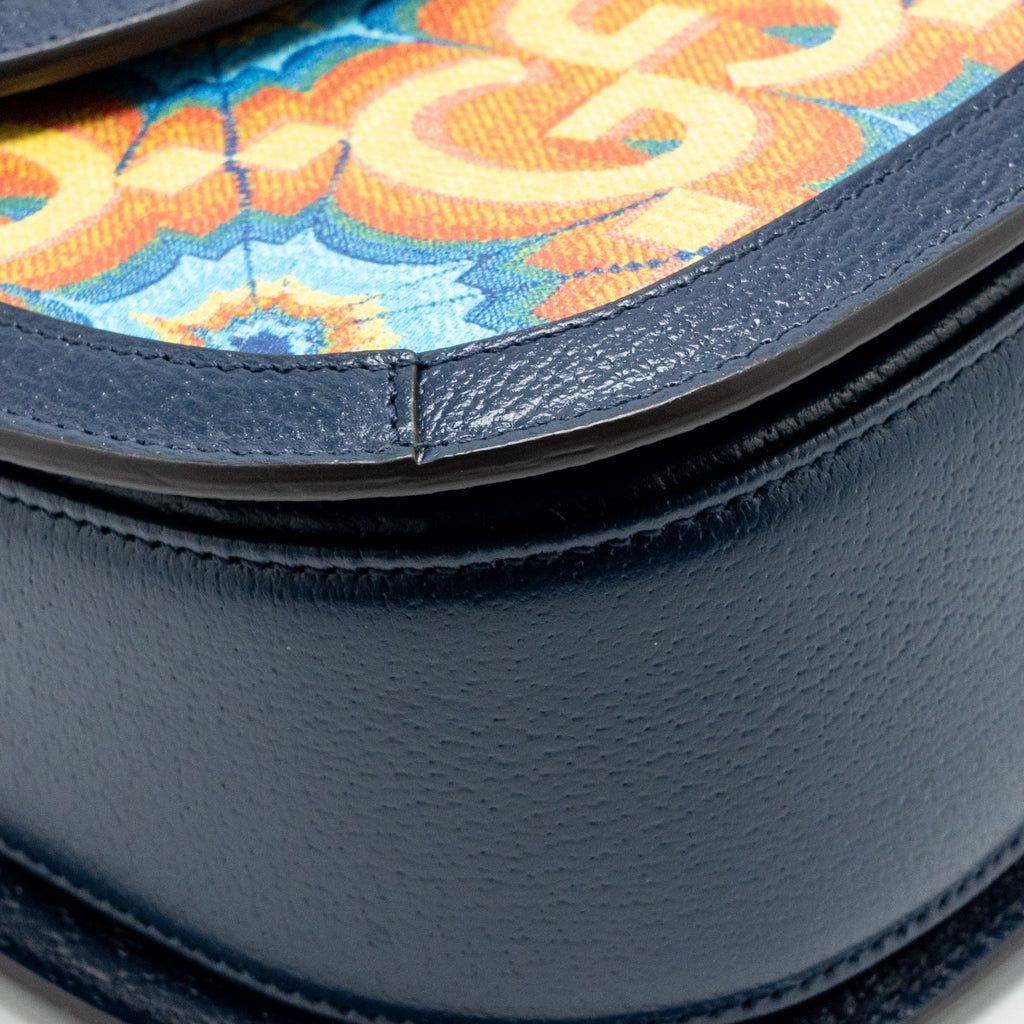 Gucci Medium Bamboo 1947 Top Handle Bag 100th Anniversary Kaleidoscope Canvas/Leather Blue/Multicolour GHW