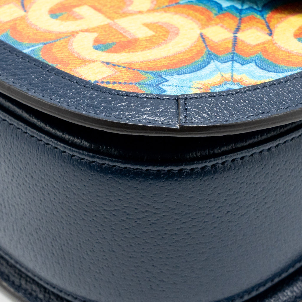 Gucci Medium Bamboo 1947 Top Handle Bag 100th Anniversary Kaleidoscope Canvas/Leather Blue/Multicolour GHW