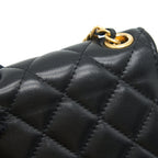 CHANEL PEARL CRUSH PHONE CASE WITH CHAIN LAMBSKIN BLACK GHW