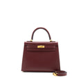 Hermes Kelly 25 Special Order Sombrero Rouge H Brushed GHW
