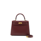 Hermes Kelly 25 Special Order Sombrero Rouge H Brushed GHW