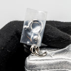 CHANEL STAR COIN PURSE/CHARM QUILTED LEATHER METALLIC SILVER SHW (MICROCHIP)