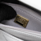 CHANEL CLASSIC WALLET ON CHAIN CAVIAR LIGHT GREY LGHW (MICROCHIP)