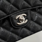 CHANEL SMALL CLASSIC DOUBLE FLAP BAG CAVIAR BLACK SHW