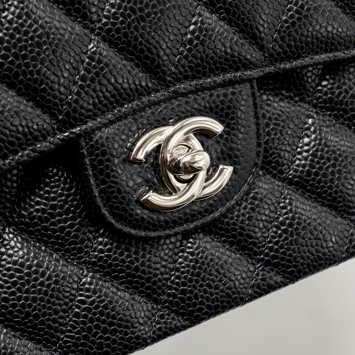 CHANEL SMALL CLASSIC DOUBLE FLAP BAG CAVIAR BLACK SHW